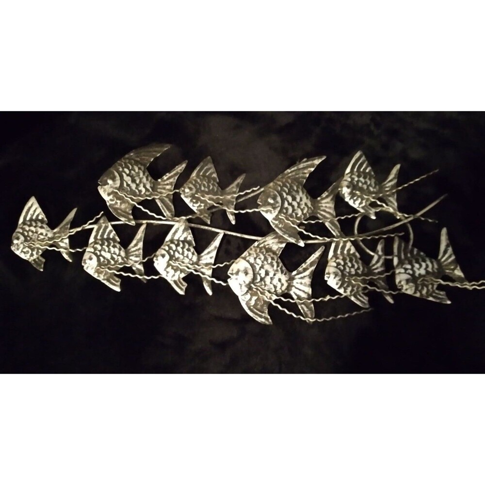 Vintage Metal School of Fish Wall Art
